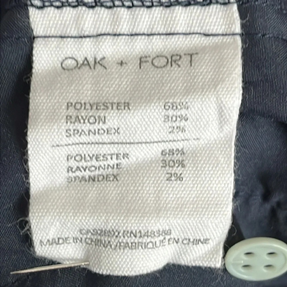 Oak + Fort Elastic Waist Pull On Windowpane Plaid Cuffed Pants - Size XS - Picture 6 of 7